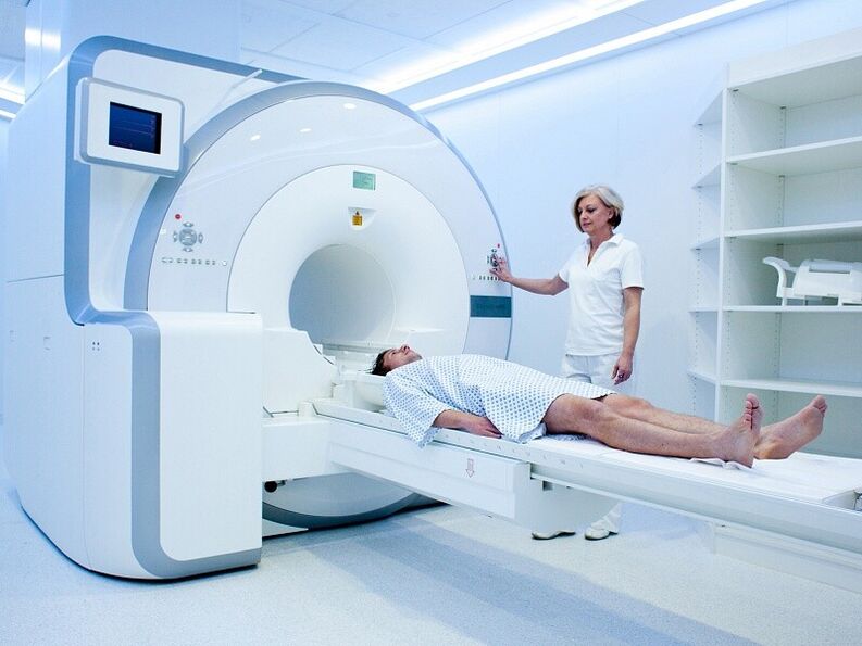 MRI diagnosis of secretions during stimulation